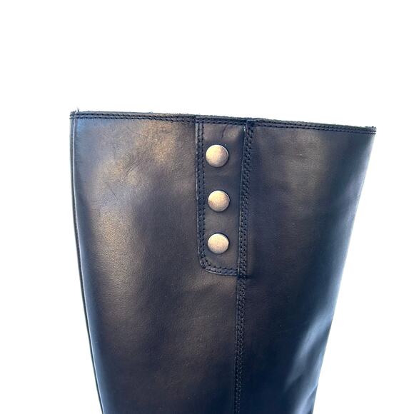 Franco Sarto Tall Leather Riding Boots Crissy Black Equestrian Structured 9 New - Picture 5 of 10